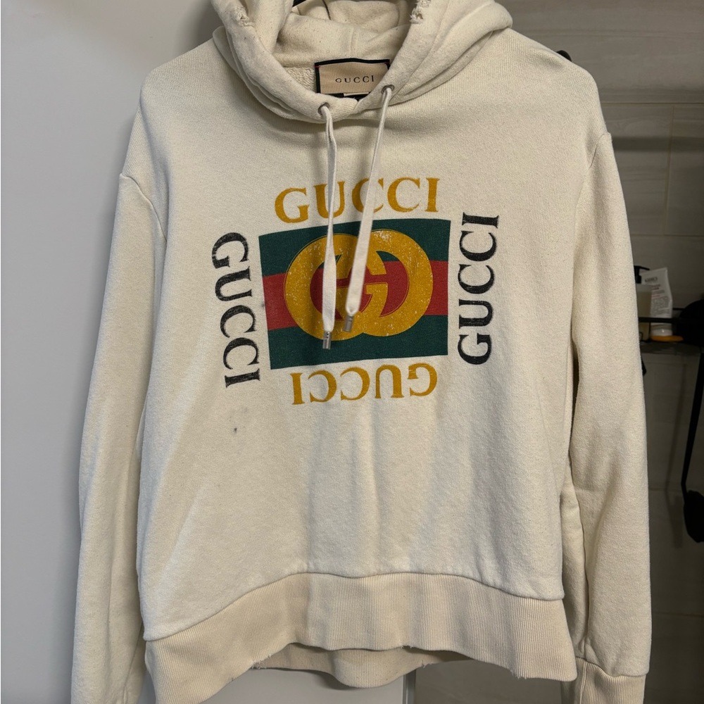 Gucci Oversize Sweatshirt with Gucci Logo Cream